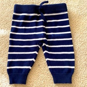 Janie and Jack baby boy navy and white stripped knit pants. Super cute!!
